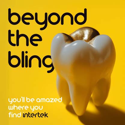 An extracted tooth with a gold filling