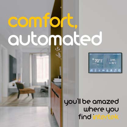 A digital thermostat in a modern home